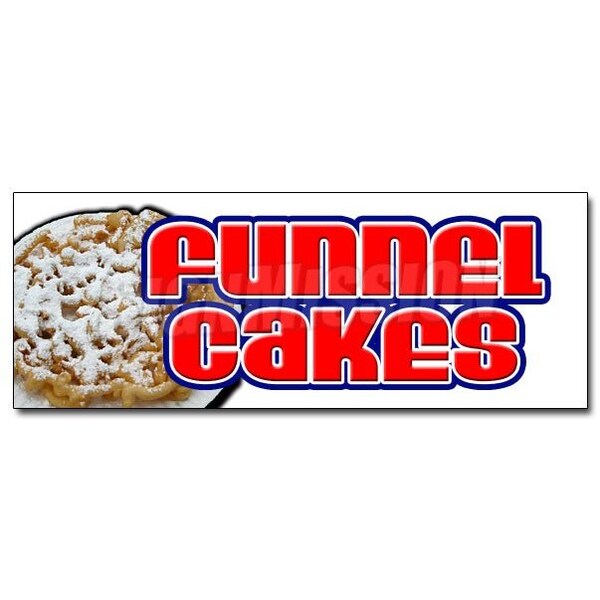 12in FUNNEL CAKES DECAL sticker cake concessions fried hot fresh made, D-12 Funnel Cakes